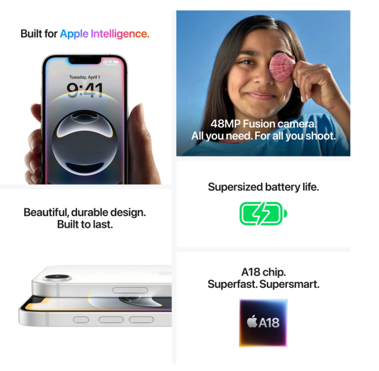 Apple iPhone 16 (Black, 128 GB) view 8