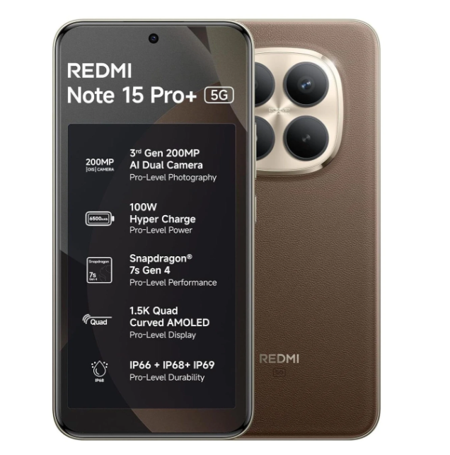 REDMI Note 15 Pro + 5G (Coffee Mocha, 256 GB) (8 GB RAM)
